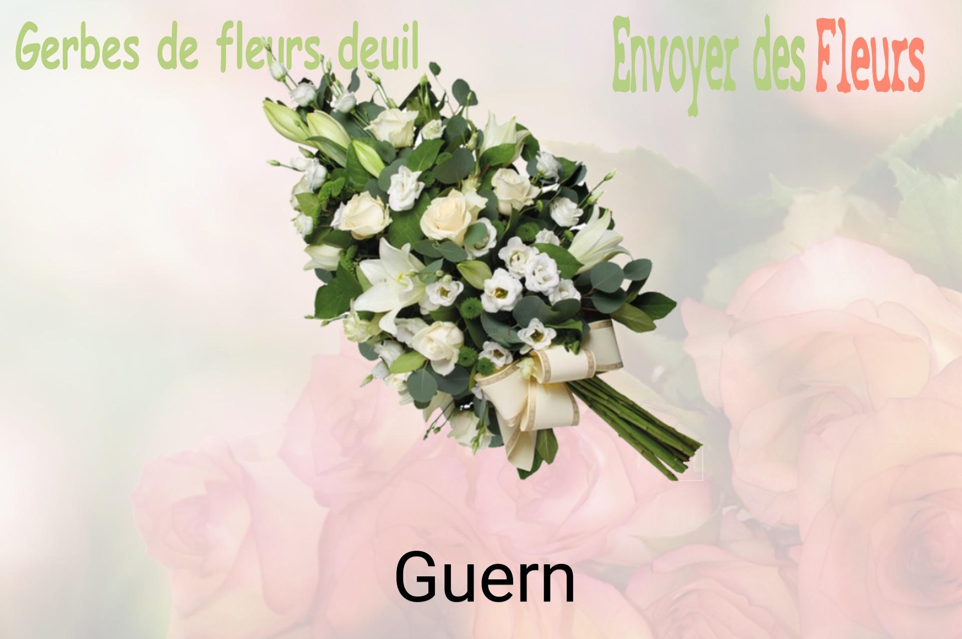 Gerbe de fleurs de deuil livrée à Guern